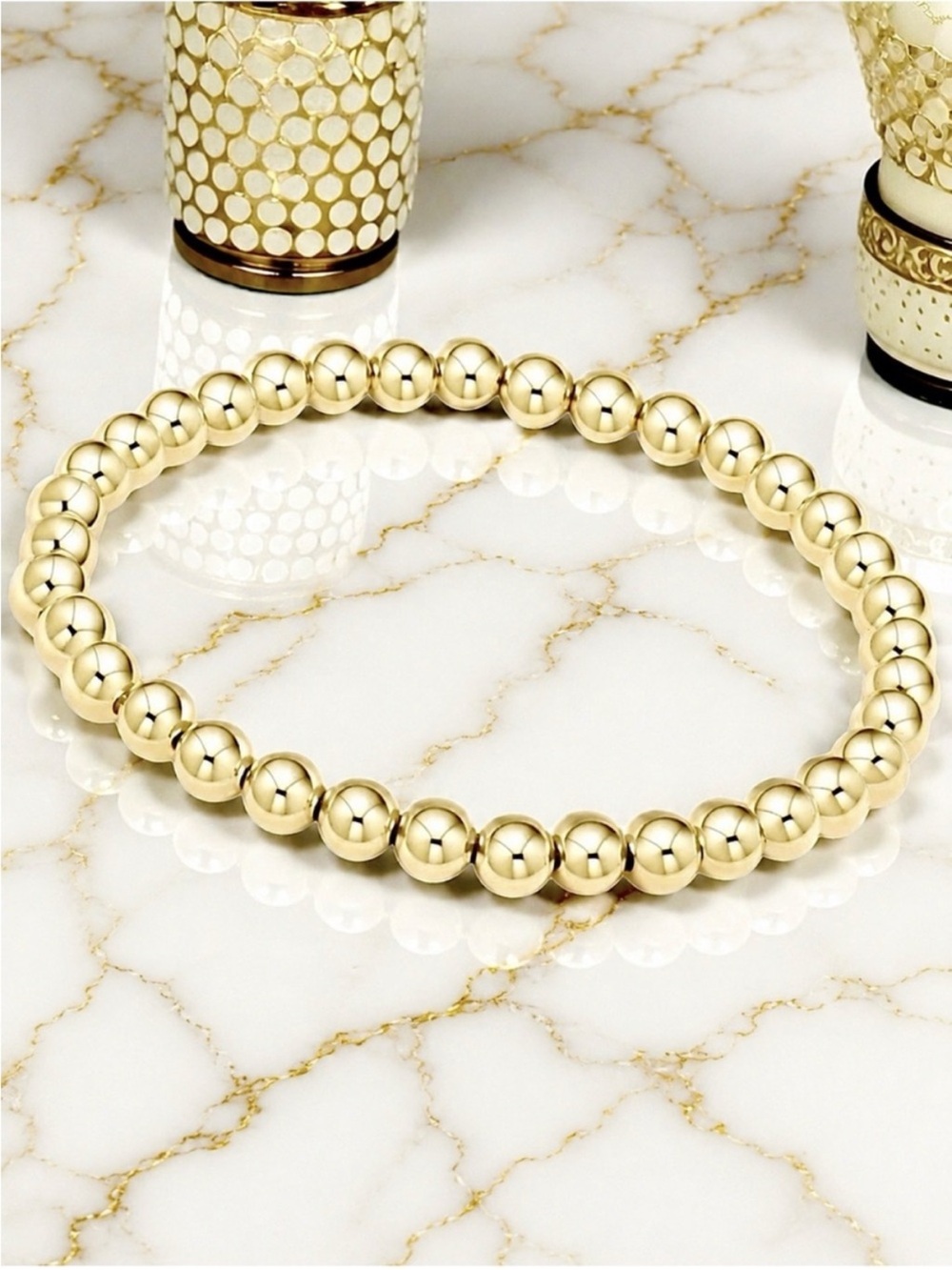Classic 14K Gold Filled 6mm Beaded Bracelet 7”